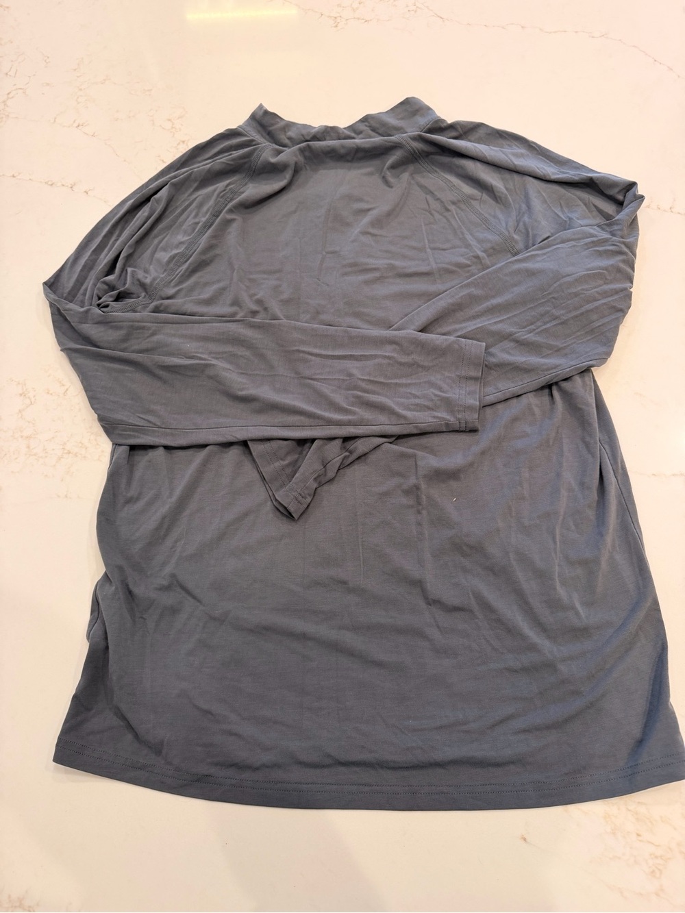 Free Fly Men’s Large Bamboo Performance Quarter Zip Pullover Blue Gray Stretch - Picture 9 of 9